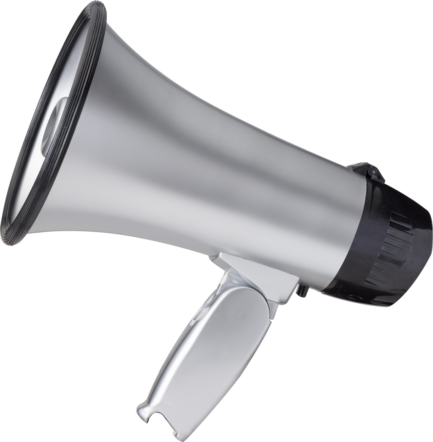 Silver and Black Megaphone